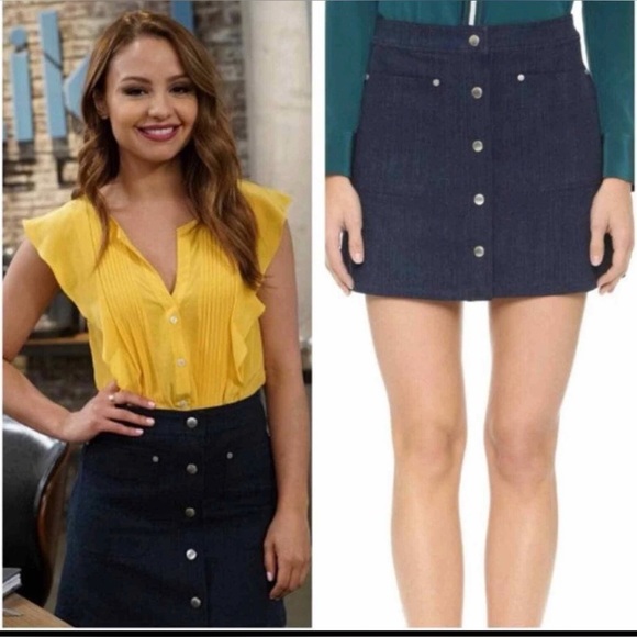 Rag & Bone “Siggy” Snap-front Denim Mini Skirt - size 6 - Picture 2 of 10